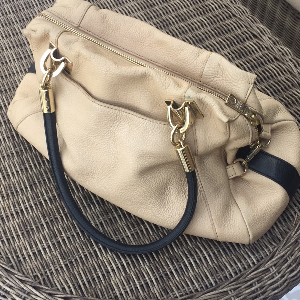 DKNY tan/black purse